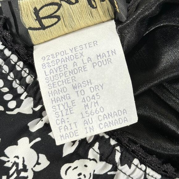 90s Y2k Floral Dot Ruffle Tiered Belted Skirt Dark Coquette Retro Rockabilly M - Picture 6 of 6